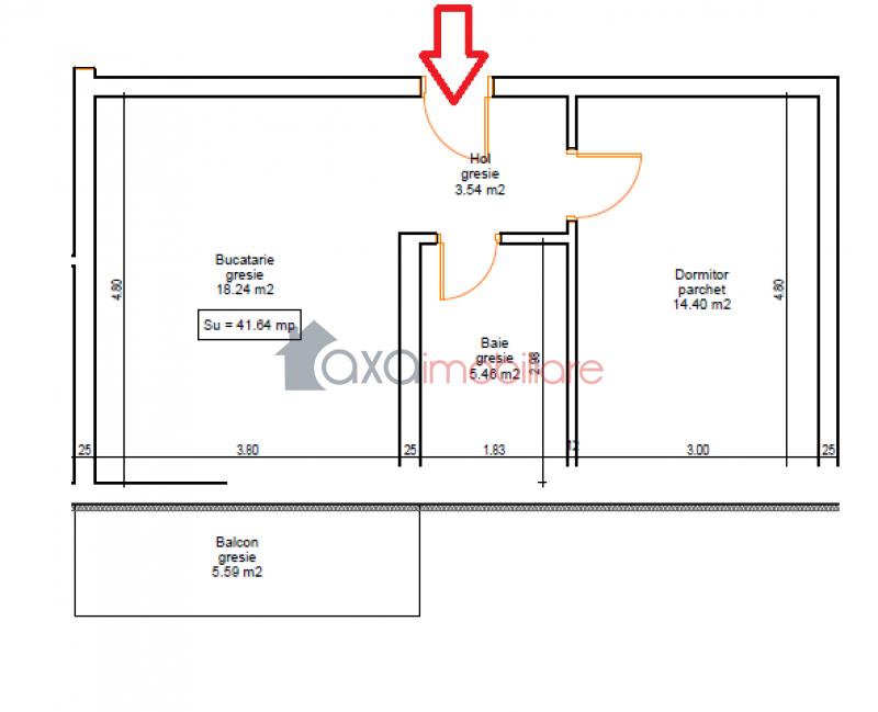 Apartment 2 rooms for sell in Floresti