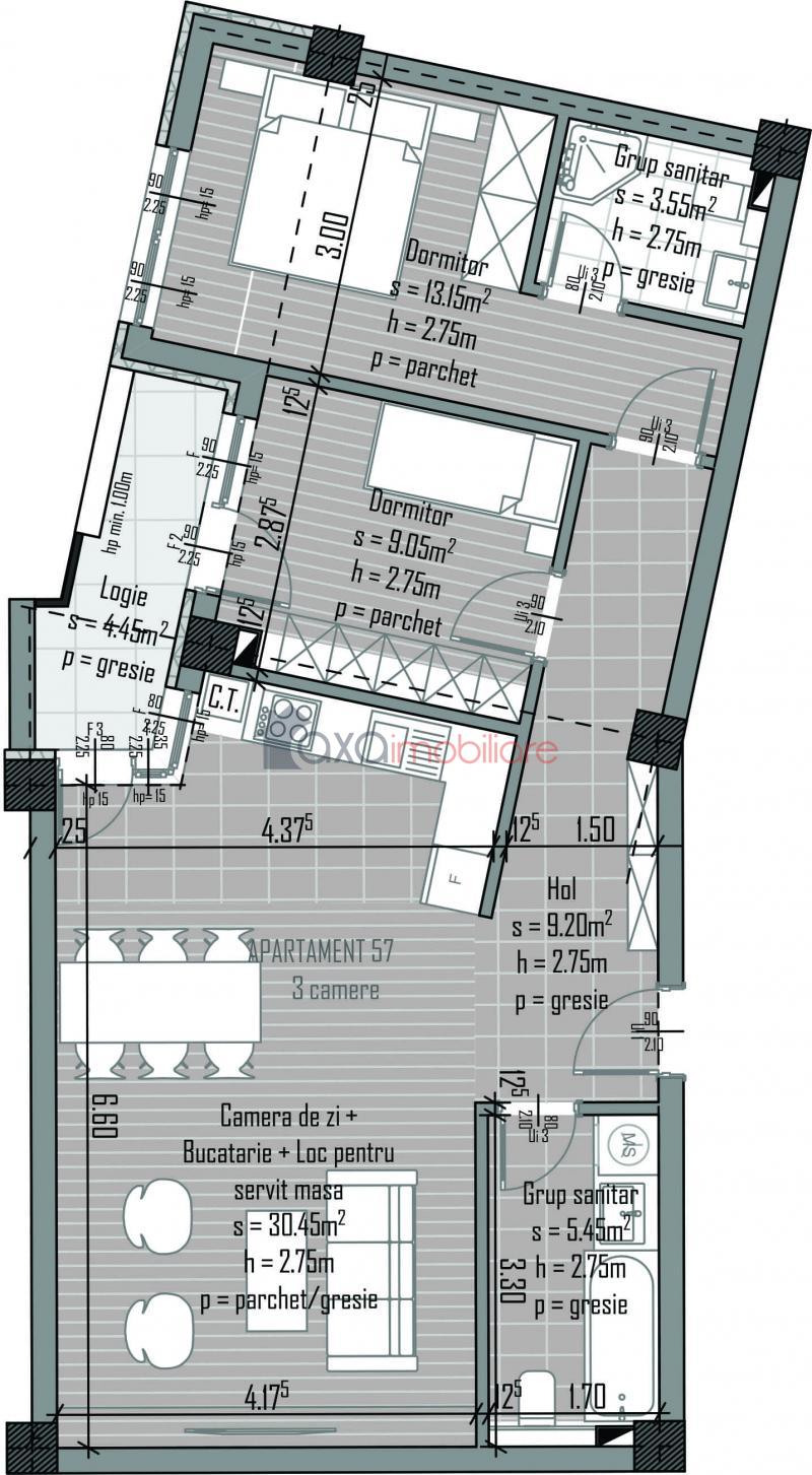 Apartament 3 camere de vanzare in Cluj-Napoca, cartier Semicentral