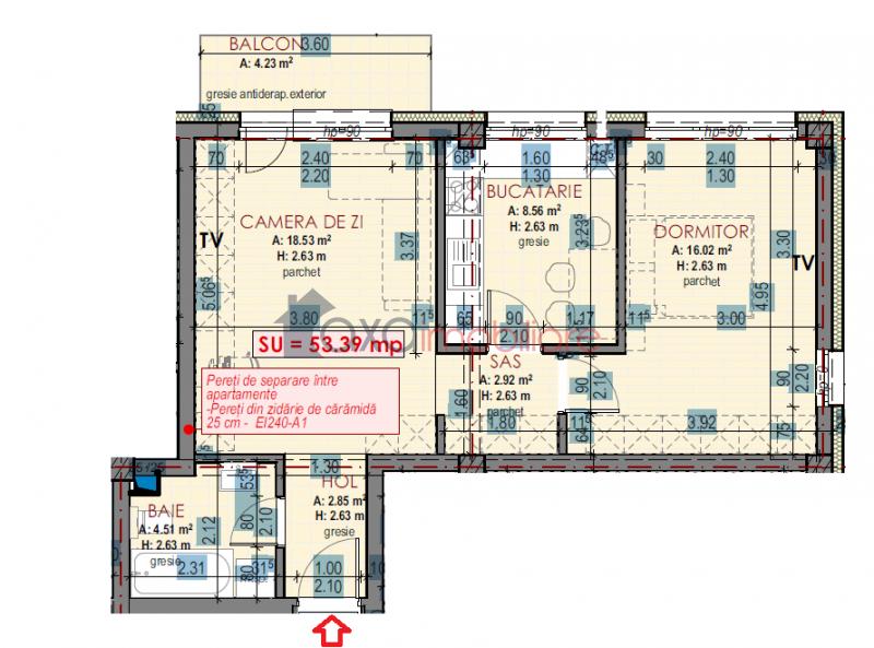 Apartament 2 camere de vanzare in Floresti