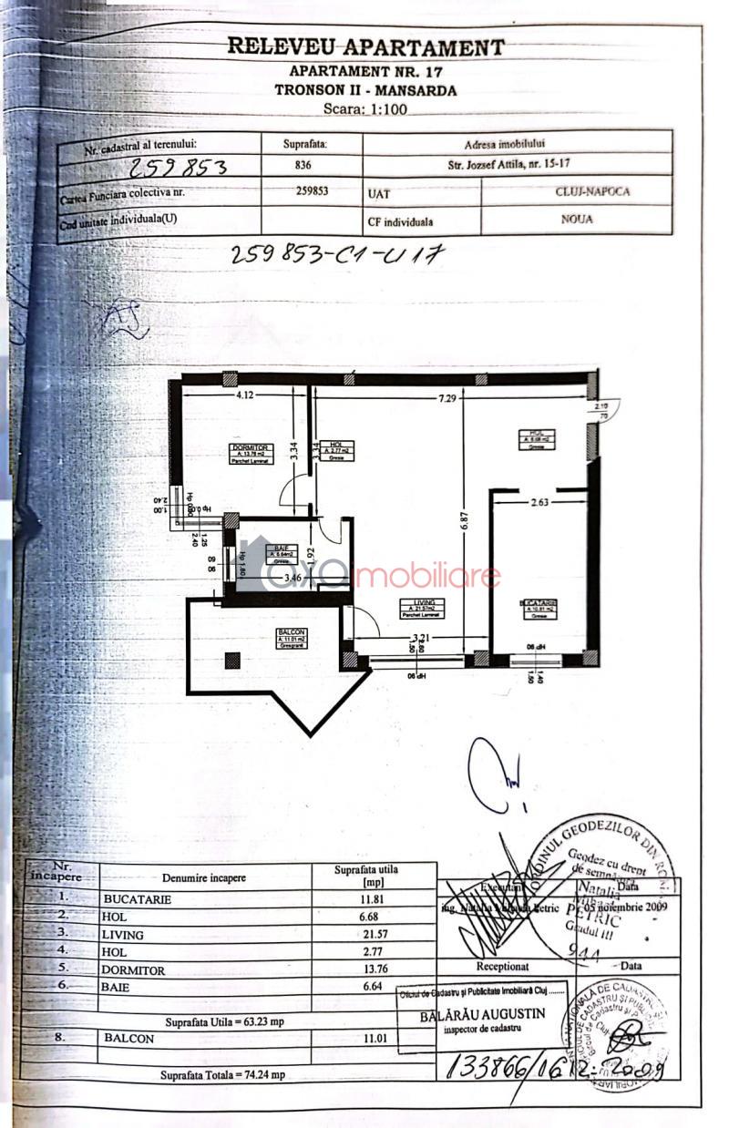 Apartament 2 camere de  vanzare in Cluj-Napoca, Andrei Muresanu ID 6637